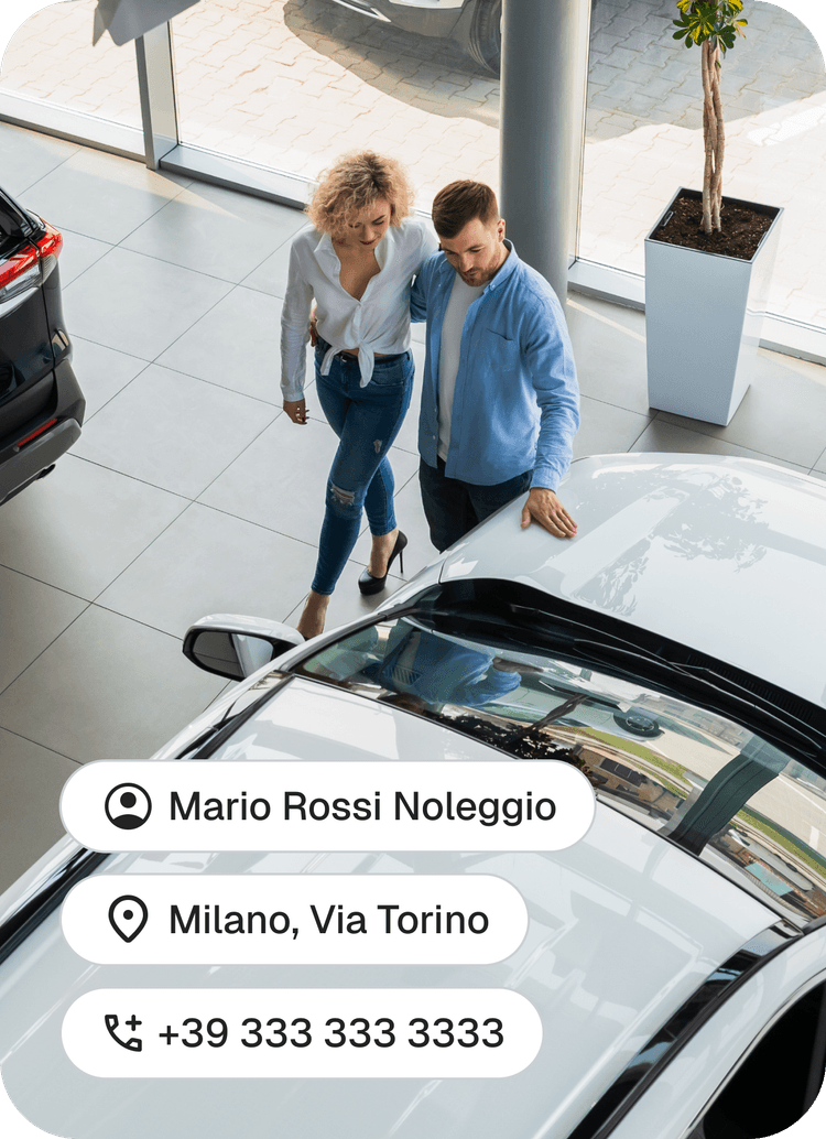 Profilo noleggiatore con dati e contatti